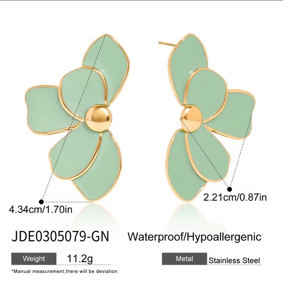 Fashion Jewelry Pink and Gold Blossom Earrings - Picture 9 of 9